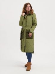 TRAVELIN' Płaszcz przejściowy w kolorze khaki rozmiar: S. Brązowe płaszcze damskie Travelin', s, bez wzorów, z tkaniny. Za 434.99 zł.