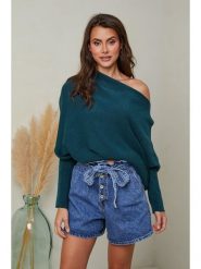 Joséfine Sweter "Isaszeg" w kolorze ciemnozielonym rozmiar: XL. Zielone swetry klasyczne damskie Joséfine, xl, z kaszmiru, bez kołnierzyka. Za 136.13 zł.