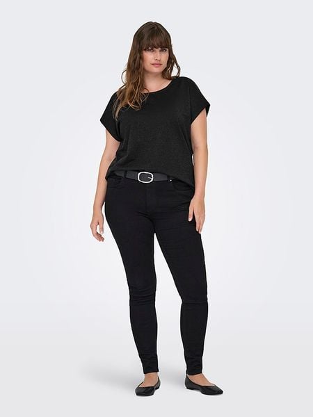 ONLY Koszulka w kolorze czarnym rozmiar: M-46/48. Czarne bluzki damskie Only, m, bez wzorów, bez kołnierzyka, bez ramiączek. Za 82.99 zł.