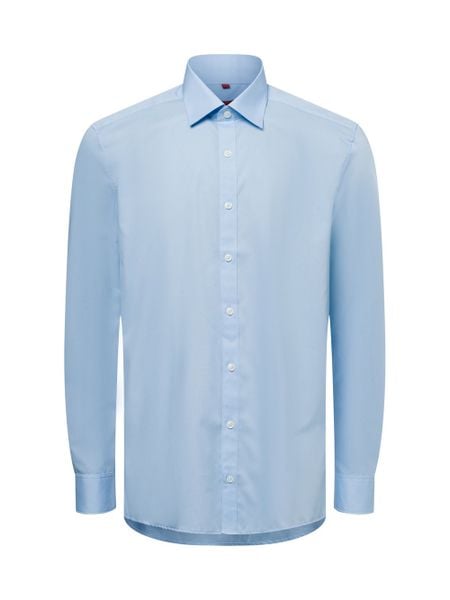 Finshley & Harding Koszula łatwa w prasowaniu Mężczyźni Slim Fit Bawełna niebieski, 38. Niebieskie koszule męskie Finshley & Harding, m, bez wzorów, z bawełny, bez kołnierzyka, bez ramiączek. Za 129.95 zł.