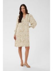 Kaffe Sukienka w kolorze beżowo-białym rozmiar: 44. Brązowe sukienki damskie Kaffe, na co dzień, bez wzorów, z wiskozy, bez kołnierzyka, bez ramiączek, midi, proste. Za 173.99 zł.