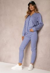 Niebieski 2-cześciowy Komplet Dresowy z Bluzą i Spodnia Analina. Niebieskie bluzy bez kaptura damskie Renee, s, z dresówki. Za 74.99 zł.