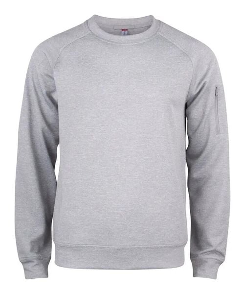 Clique Basic Active Roundneck bluza z okrągłym dekoltem szary melanż. Szare bluzy bez kaptura męskie CLIQUE, xl, z poliesteru. Za 162.87 zł.
