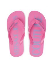 Versace Jeans Couture Japonki 80VA3SQ7 ZSS81 Różowy. Czerwone klapki damskie Versace Jeans Couture, bez wzorów, z jeansu, bez obcasa. Za 249.99 zł.