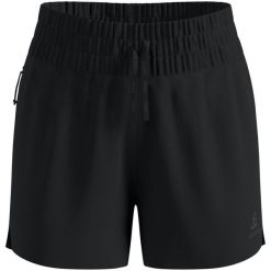 Spodenki damskie Odlo Short ZEROWEIGHT 4 INCH. Czarne szorty damskie Odlo, bez wzorów, z elastanu. Za 239.99 zł.