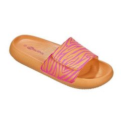 Klapki damskie Beco Zebra Vibes pomarańczowo-różowe. Brązowe klapki damskie 47 Brand, bez wzorów, z syntetyku, bez obcasa. Za 254.99 zł.