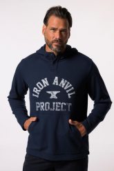 Męska Bluza z kapturem Iron Anvil fitness kaptur do rozm. 7 XL. Niebieskie bluzy sportowe męskie JAY-PI, bez wzorów, z bawełny, bez kołnierzyka, bez ramiączek. Za 279.99 zł.