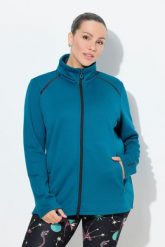Damskie Bluza funkcyjna podszewka ze sztucznego futra stójka długi rękaw. Niebieskie bluzy z kapturem damskie Ulla Popken, plus size, z dresówki. Za 279.99 zł.