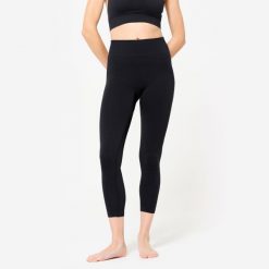 Legginsy do jogi damskie Kimjaly 7/8. Czarne legginsy damskie KIMJALY, xs, bez wzorów, z elastanu. W wyprzedaży za 99.99 zł.