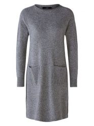 Oui Sukienka w kolorze szarym rozmiar: 44. Szare sukienki damskie Oui, na co dzień, bez wzorów, bez kołnierzyka, bez ramiączek, midi, proste. Za 392.52 zł.