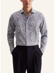 Seidensticker Koszula w kolorze błękitno-czarnym rozmiar: 40. Czarne koszule męskie Seidensticker, bez wzorów, z bawełny, bez kołnierzyka, bez ramiączek. Za 154.43 zł.