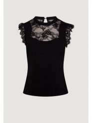 Morgan Bluzka 261-DLIVE Czarny Regular Fit. Czarne bluzki damskie Morgan, xs, bez wzorów, z syntetyku, bez kołnierzyka, bez ramiączek. Za 179.99 zł.