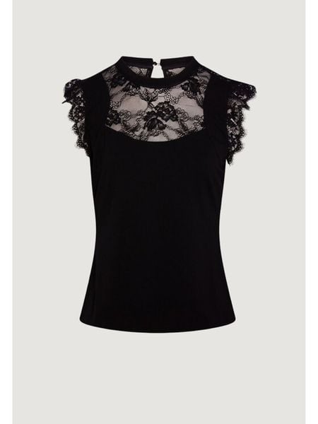 Morgan Bluzka 261-DLIVE Czarny Regular Fit. Czarne bluzki damskie Morgan, xs, bez wzorów, z syntetyku, bez kołnierzyka, bez ramiączek. Za 179.99 zł.