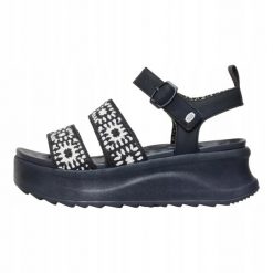 HeyDude Damskie Sandały Delray Buckle Cottage Crochet. Białe sandały damskie Hey dude, bez wzorów, z materiału, bez obcasa. Za 219.00 zł.