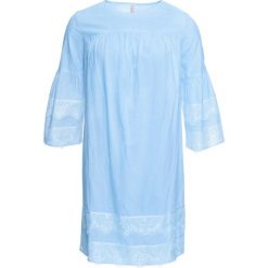 Sukienka z koronką bonprix niebiesko-biały w paski. Niebieskie sukienki damskie bonprix, bez wzorów, z koronki, bez kołnierzyka, bez ramiączek, rozkloszowane. Za 119.99 zł.