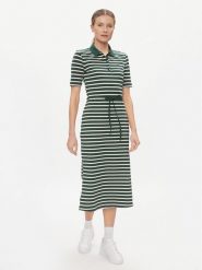 Tommy Hilfiger Sukienka codzienna Reg Breton Midi Polo Dress Ss WW0WW42030 Zielony Regular Fit. Zielone sukienki damskie Tommy Hilfiger, na co dzień, m, bez wzorów, z bawełny, bez kołnierzyka, bez ramiączek, midi, proste. Za 399.99 zł.
