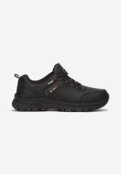 Czarno-Szare Sznurowane Buty Sportowe Trekkingowe na Grubej Podeszwie z Protektorem Fotral. Czarne buty trekkingowe męskie Born2be, za kostkę, bez zapięcia. Za 169.99 zł.