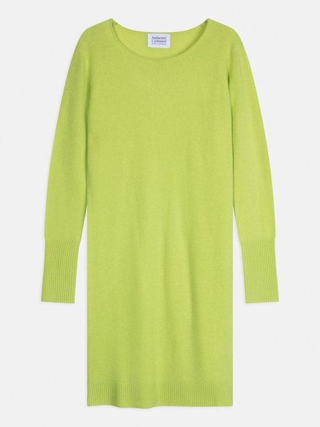 AUTHENTIC CASHMERE Kaszmirowa sukienka "Armet" w kolorze jasnozielonym rozmiar: S. Zielone sukienki damskie AUTHENTIC CASHMERE, na co dzień, s, bez wzorów, z kaszmiru, bez kołnierzyka, bez ramiączek, midi, proste. Za 294.28 zł.