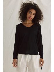 Cotton Candy Koszulka "Nian" w kolorze czarnym rozmiar: M. Czarne bluzki damskie Cotton Candy, m, bez wzorów, bez kołnierzyka, bez ramiączek. Za 104.89 zł.