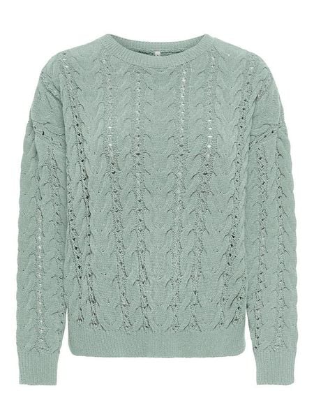 ONLY Sweter w kolorze zielonym rozmiar: L. Zielone swetry klasyczne damskie Only, l, ze splotem, bez kołnierzyka. Za 139.95 zł.