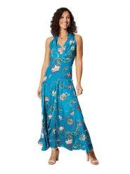 Aller Simplement Sukienka w kolorze niebieskim rozmiar: 38/40. Niebieskie sukienki damskie Aller Simplement, bez wzorów, klasyczne, bez kołnierzyka, bez ramiączek, maxi, sportowe. Za 69.99 zł.