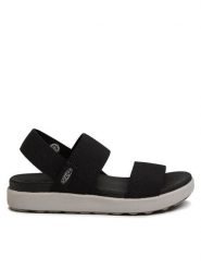Keen Sandały Elle Backstrap 1022620 Czarny. Czarne sandały damskie Keen, bez wzorów, z materiału, bez obcasa, na płaskiej podeszwie. Za 239.99 zł.