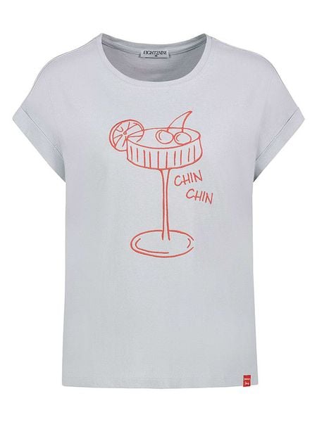 Eight2Nine Koszulka w kolorze błękitnym rozmiar: L. Niebieskie bluzki damskie Eight2Nine, l, bez wzorów, z bawełny, bez kołnierzyka, bez ramiączek. Za 60.73 zł.