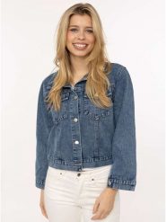Zwillingsherz Kurtka dżinsowa "Embroidery" w kolorze niebieskim rozmiar: S/M. Niebieskie kurtki damskie Zwillingsherz, m, bez wzorów, bez kaptura. Za 135.49 zł.