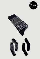 Skarpetki Mężczyzna EMPORIO ARMANI CONNECTED 2PACK. Czarne skarpetki męskie EMPORIO ARMANI CONNECTED, bez wzorów, z bawełny. Za 91.15 zł.