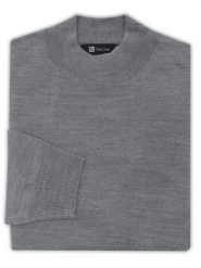 Szary sweter męski - półgolf SW89. Szare swetry męskie m, bez wzorów, z materiału, bez kołnierzyka. W wyprzedaży za 180.00 zł.