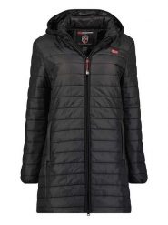 Geographical Norway Płaszcz pikowany "Atika" w kolorze czarnym rozmiar: M. Czarne płaszcze damskie Geographical Norway, m, z aplikacjami. Za 192.79 zł.