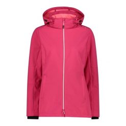 Kurtka damska turystyczna CMP 3A22226. Czerwone kurtki damskie CMP, l, bez wzorów, z softshellu, z kapturem. W wyprzedaży za 384.99 zł.