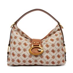 Torebka Guess. Brązowe listonoszki damskie Guess, z aplikacjami, bez dodatków. Za 679.99 zł.