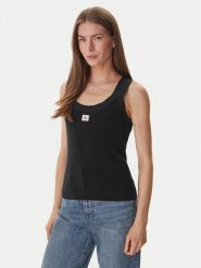 Calvin Klein Jeans Top LV047F355G Czarny. Czarne topy damskie Calvin Klein Jeans, s, bez wzorów, z bawełny, bez kołnierzyka. Za 214.99 zł.