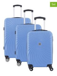 Geographical Norway 3-częściowy zestaw "Sunlighteo" w kolorze błękitnym rozmiar: onesize. Niebieskie walizki Geographical Norway, bez wzorów, z materiału. Za 347.99 zł.