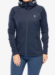 Bluza polarowa damska Peak Performance Rider Zip Hood. Niebieskie bluzy z kapturem damskie Peak Performance, xs, z elastanu. Za 543.39 zł.