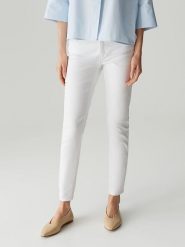 OPUS Dżinsy "Enja" - Slim fit - w kolorze białym rozmiar: 42/L30. Białe jeansy damskie Opus, z podwyższonym stanem. Za 209.95 zł.