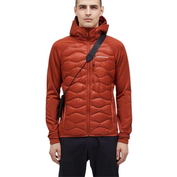 Kurtka Peak Performance M Helium Down Hybrid Hood Jacket Spiced - XXL. Brązowe kurtki męskie Peak Performance, m, bez wzorów, sportowe, bez kaptura. W wyprzedaży za 999.00 zł.