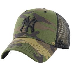 Męska czapka z daszkiem 47 Brand New York Yankees MLB Branson Cap. Zielone czapki męskie 47 Brand, bez wzorów, z bawełny, sportowe. Za 99.99 zł.