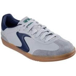 Buty sportowe męskie Skechers Hotshot Pyke. Szare buty fitness męskie Skechers, ze skóry ekologicznej, bez zapięcia, na fitness i siłownię. Za 390.00 zł.