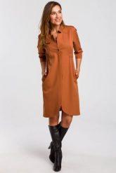 Sukienka marynarka elegancka żakietowa asymetryczna brązowa. Brązowe marynarki i żakiety damskie Stylove, l, bez wzorów, z elastanu, biznesowe. Za 329.00 zł.