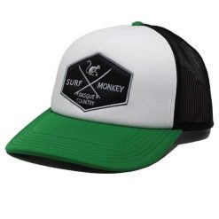 Czapka Trucker z wypełnieniem / Uniwersalny rozmiar (Czarny/Zielony). Zielone czapki męskie SURF MONKEY, z aplikacjami, z poliesteru. Za 159.95 zł.