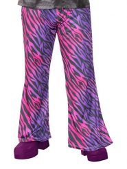 Amscan Spodnie kostiumowe "Disco Fever Zebra Flares" w kolorze fioletowym rozmiar: M/L. Różowe spodnie materiałowe męskie AMSCAN, bez wzorów. Za 69.42 zł.