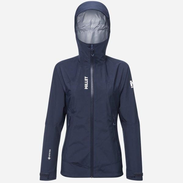 Kurtka turystyczna - Trekking dla kobiet SENECA GORE-TEX 3L. Niebieskie kurtki damskie Millet, na zimę, l, bez wzorów, z gore-texu, bez kaptura. Za 1,579.40 zł.