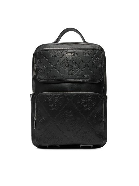 Guess Plecak HMBOMG P5445 Czarny. Czarne plecaki męskie Guess, z aplikacjami, ze skóry. Za 329.99 zł.