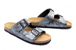 Dr. Brinkmann 700805-92 silber, klapki damskie. Szare klapki damskie Dr. Brinkmann, bez wzorów, ze skóry ekologicznej, bez obcasa. Za 175.90 zł.