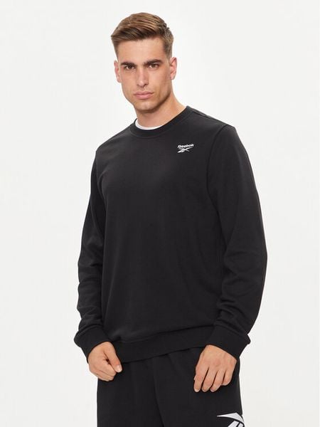 Reebok Bluza Identity Small Logo 100050282 Czarny Regular Fit. Czarne bluzy bez kaptura męskie Reebok, m, z syntetyku. Za 139.99 zł.