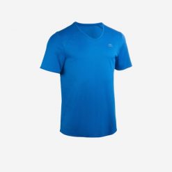 Koszulka do biegania do spersonalizowania męska Kalenji. Niebieskie t-shirty sportowe męskie KALENJI, m, z materiału, bez ramiączek, do biegania. Za 34.99 zł.