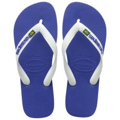 Klapki Havaianas Model 4110850 Kolor Niebieski. Niebieskie klapki damskie Havaianas, bez wzorów, z gumy, bez obcasa. Za 149.20 zł.