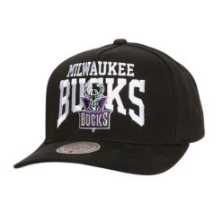 Czapka typu snapback Mitchell & Ness Big Time Pro Milwaukee Bucks. Czarne czapki męskie Mitchell & Ness, bez wzorów. Za 198.00 zł.